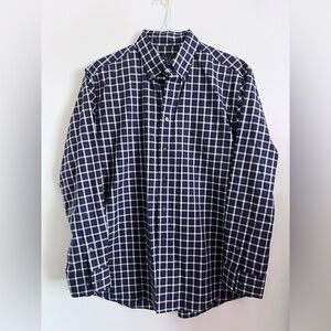 Jos. A. Bank • Purple Navy Blue and White Checkered Shirt